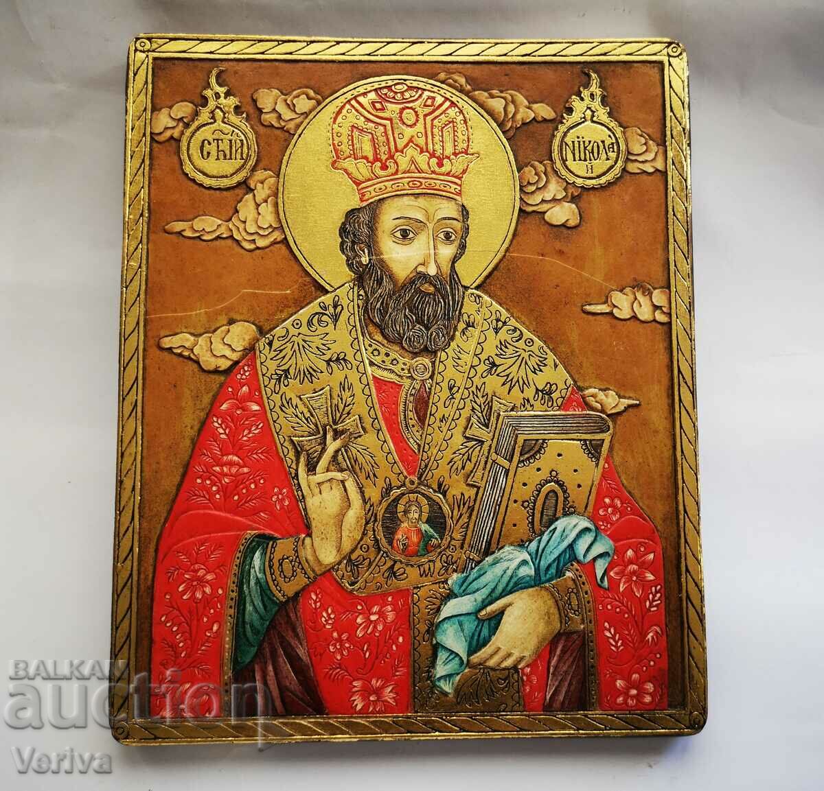 Handmade Icon of Saint Nicholas the Wonderworker