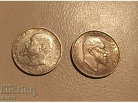 Сребърни монети 1лв. 1910,1912г.