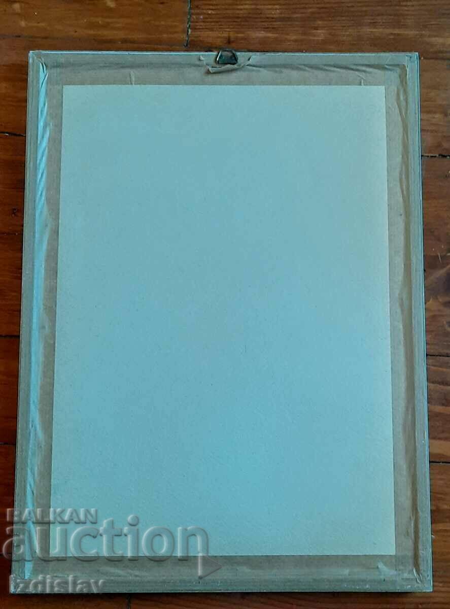 Έγχρωμη χάραξη σε μετάξι, βιεννέζικο τοπίο. - 5