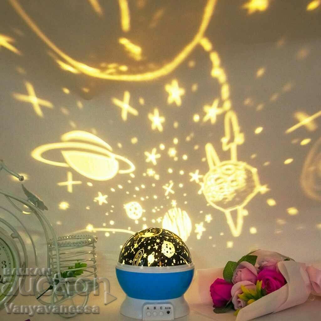 Lampa de noapte pentru camera copiilor planetariu stele asteriscuri