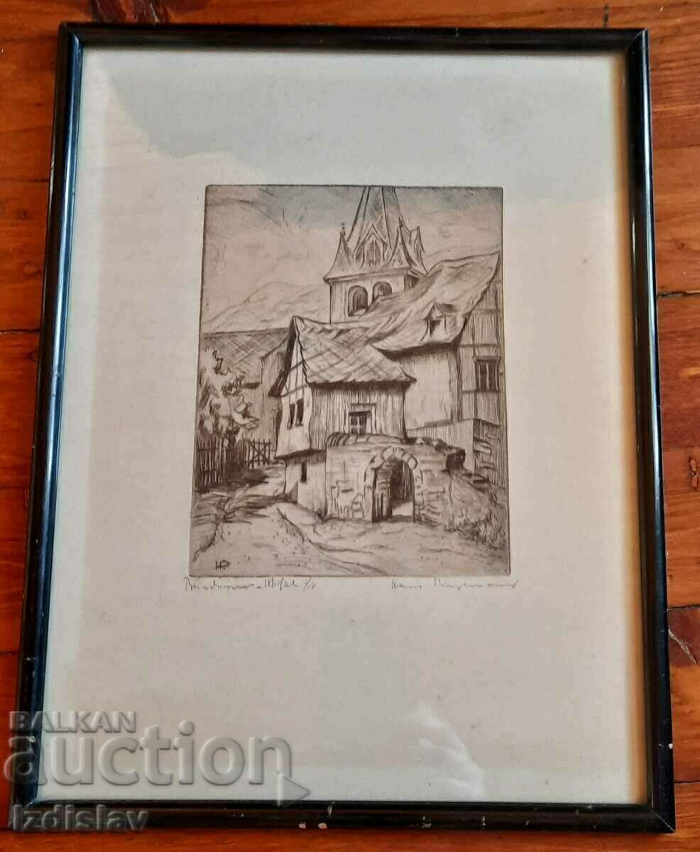 Old graphic, dry needle with price 80.00 BGN | € 40.90 Old graphic, dry needle with price 80.00 BGN | € 40.90