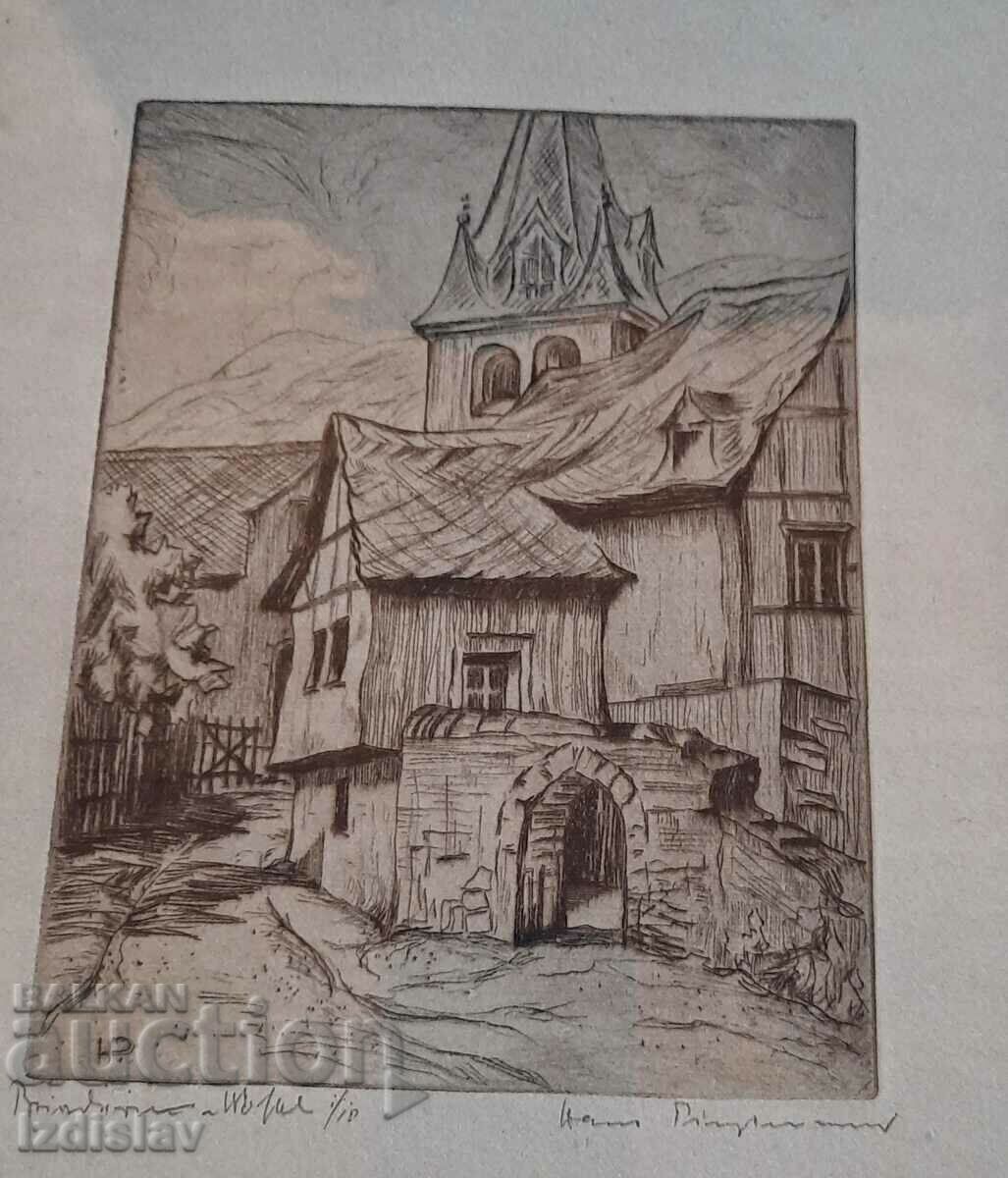 Παράδοση Παλιά γραφική, στεγνή βελόνα Παράδοση Παλιά γραφική, στεγνή βελόνα