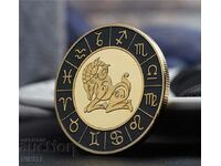 Moneda zodiacală Berbec într-o capsulă protectoare, semne zodiacale, zodiac