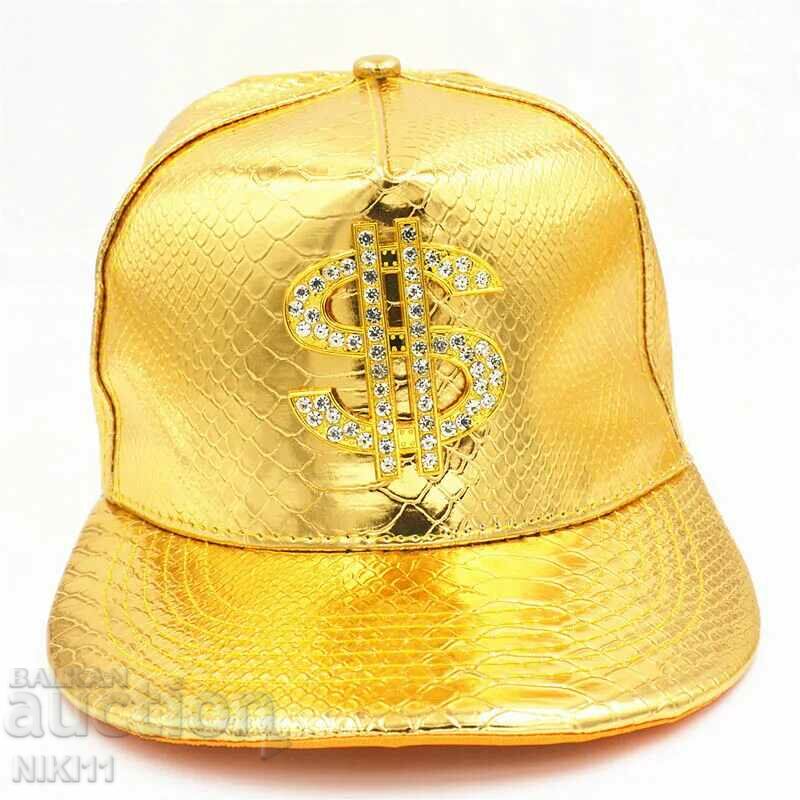 Licitație Pălărie de rapper de aur cu vizor dolari din piele de crocodil Licitație Pălărie de rapper de aur cu vizor dolari din piele de crocodil
