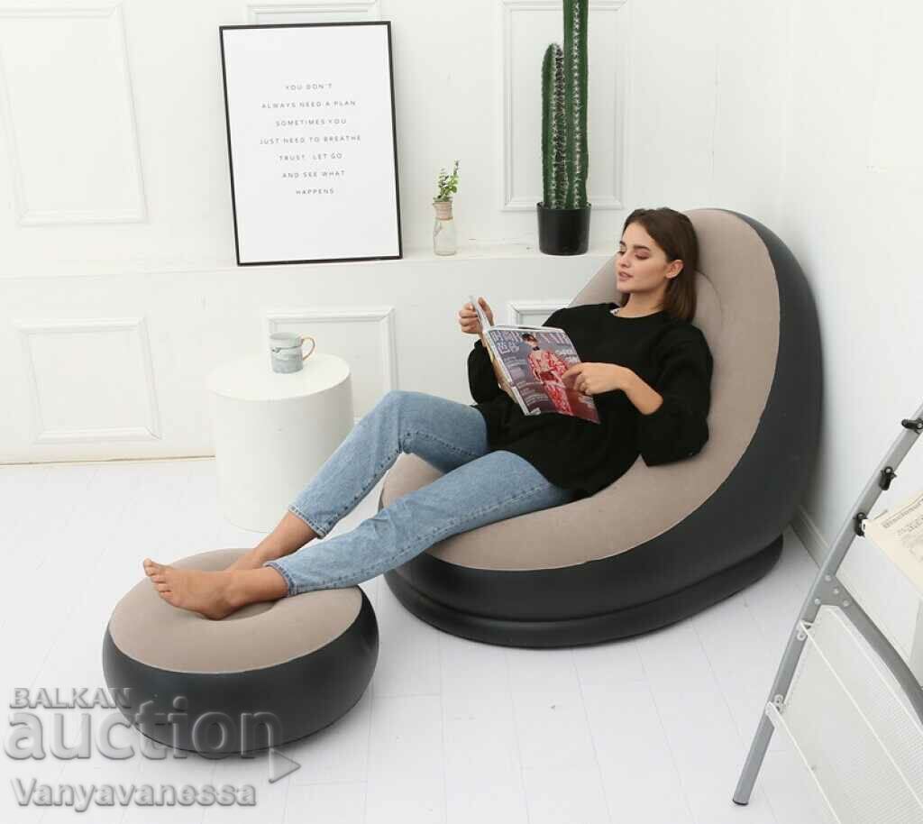 Portable inflatable chair and stool armchair with price 59.90 BGN | € 30.63 Portable inflatable chair and stool armchair with price 59.90 BGN | € 30.63