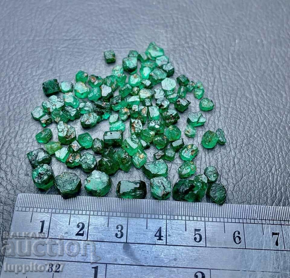 natural beryl emerald facet quality 49.50 k-t 58 pcs. lot
