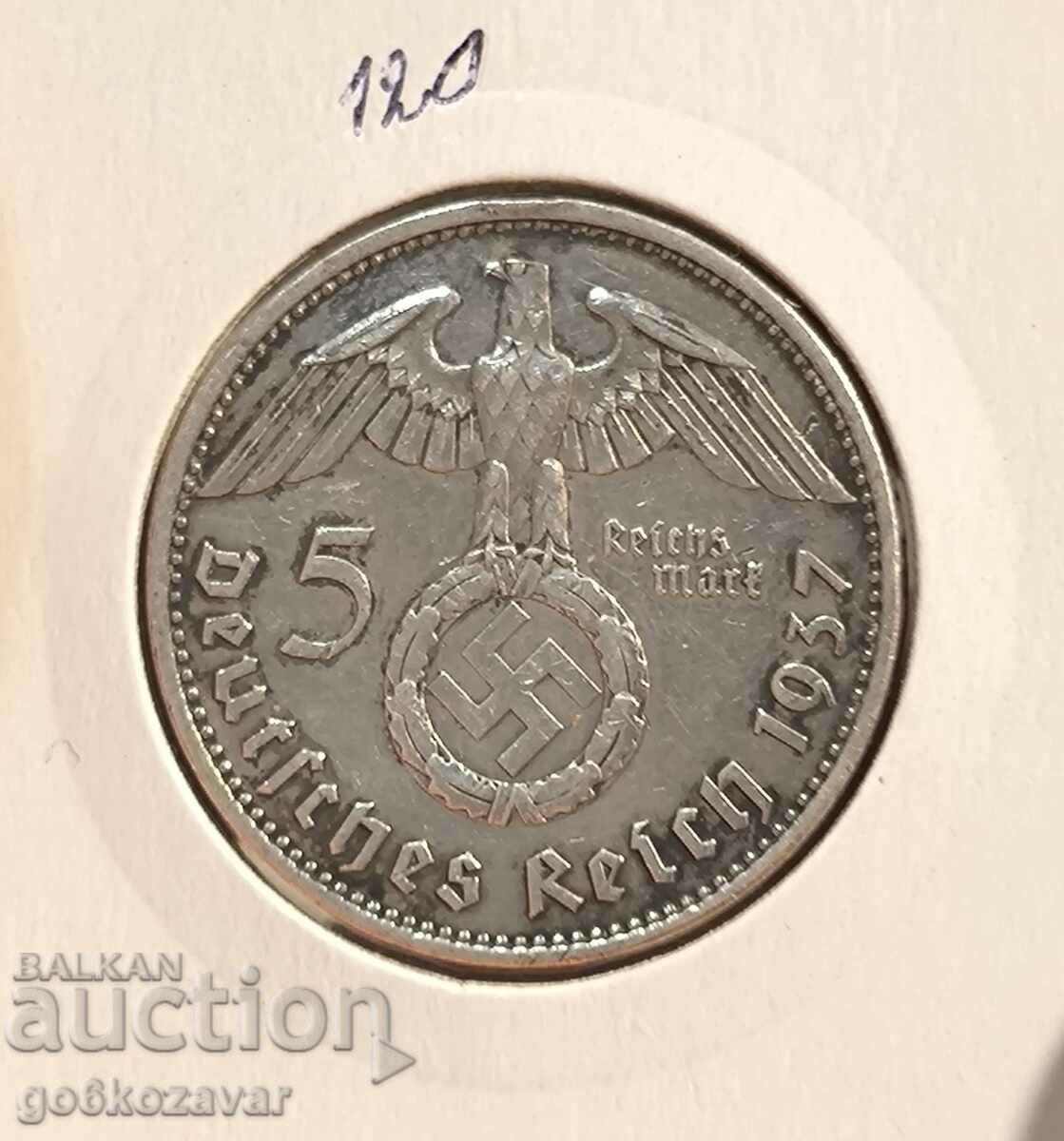 Germania Al Treilea Reich 5 timbre 1937 Argint!