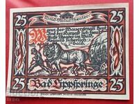 Bancnota-Germania-S.Rhine-Westfalia-Bad Lipspringe-25 pf 1921