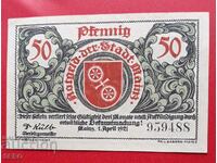Bancnota-Germania-Reiland-Pfalz-Mainz-50 pfennig 1921
