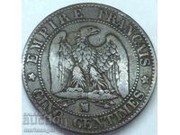 Franta 5 centimes 1854 M - Marcel Napoleon III bronz