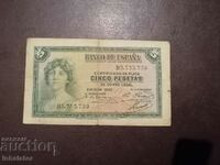 1935 5 pesete Spania