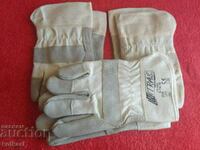 Work gloves lot three pairs leather and cloth strong new