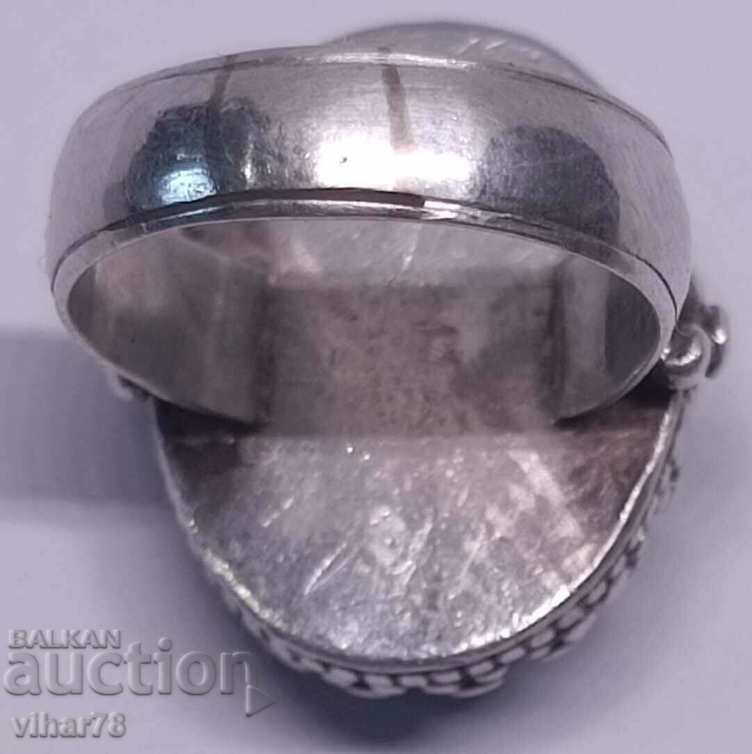 Solid women's silver ring - 7