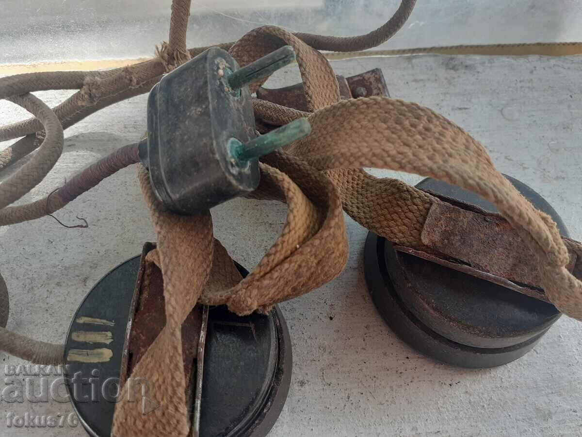 Auction Old headphones from a radio or radio station I guess military Auction Old headphones from a radio or radio station I guess military