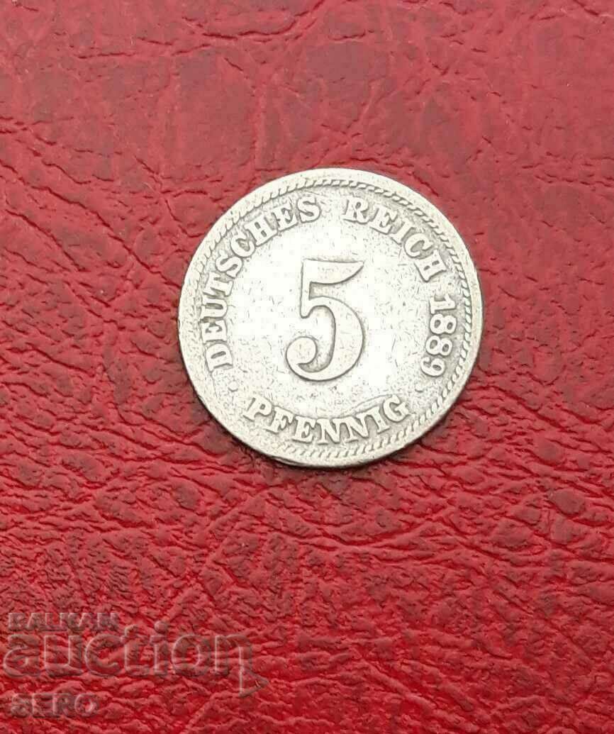 Γερμανία-5 Pfennig 1889 D-Munich