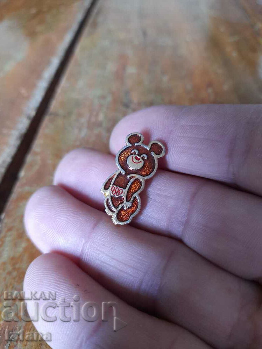 Old badge teddy bear Misha