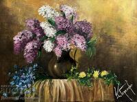 Denitsa Garelova oil painting "Romance with Lilacs" 30/40