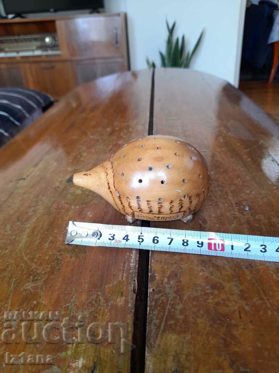 Delivery of Old souvenir wooden hedgehog