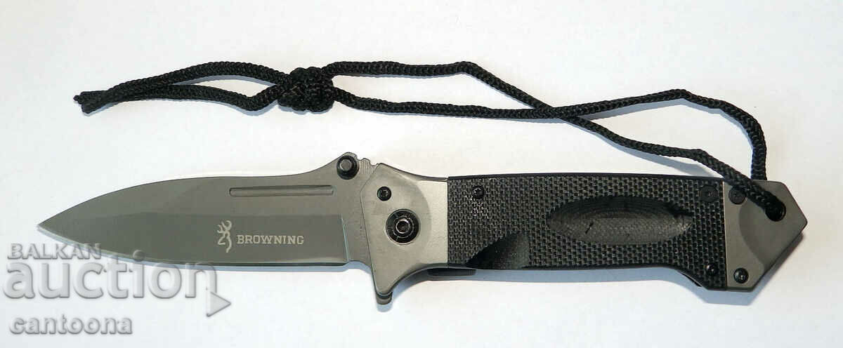 Масивен сгъваем полуавтоматичен нож Browning  96х220 -черен