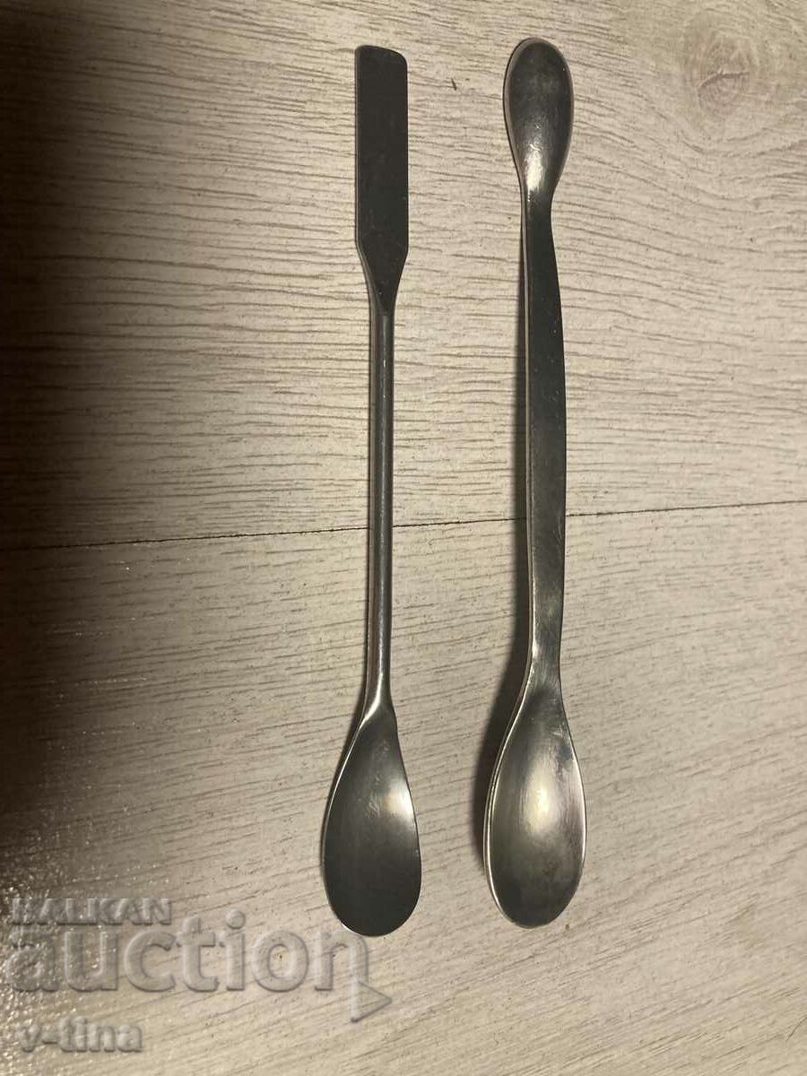 Apothecary measuring spoon spatula 2 pcs
