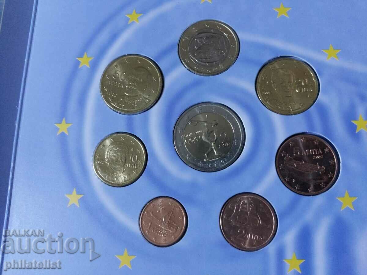 Auction Greece 2002-2004 - Euro set - complete series, 8 coins Auction Greece 2002-2004 - Euro set - complete series, 8 coins