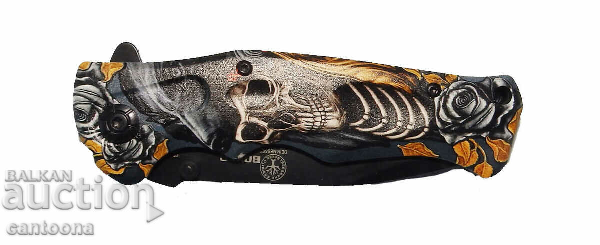 Designer folding knife BOKER 96/210 with skulls, 2 variants with price 11.99 BGN | € 6.13 Designer folding knife BOKER 96/210 with skulls, 2 variants with price 11.99 BGN | € 6.13