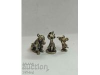 Old silver miniature medallions animals