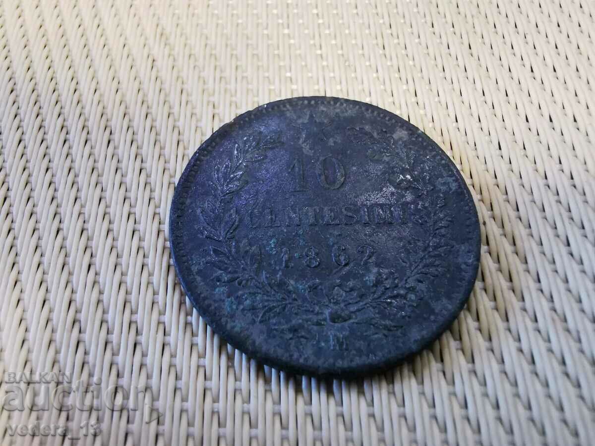 10 centesimi 1862 with price 10.00 BGN | € 5.11 10 centesimi 1862 with price 10.00 BGN | € 5.11