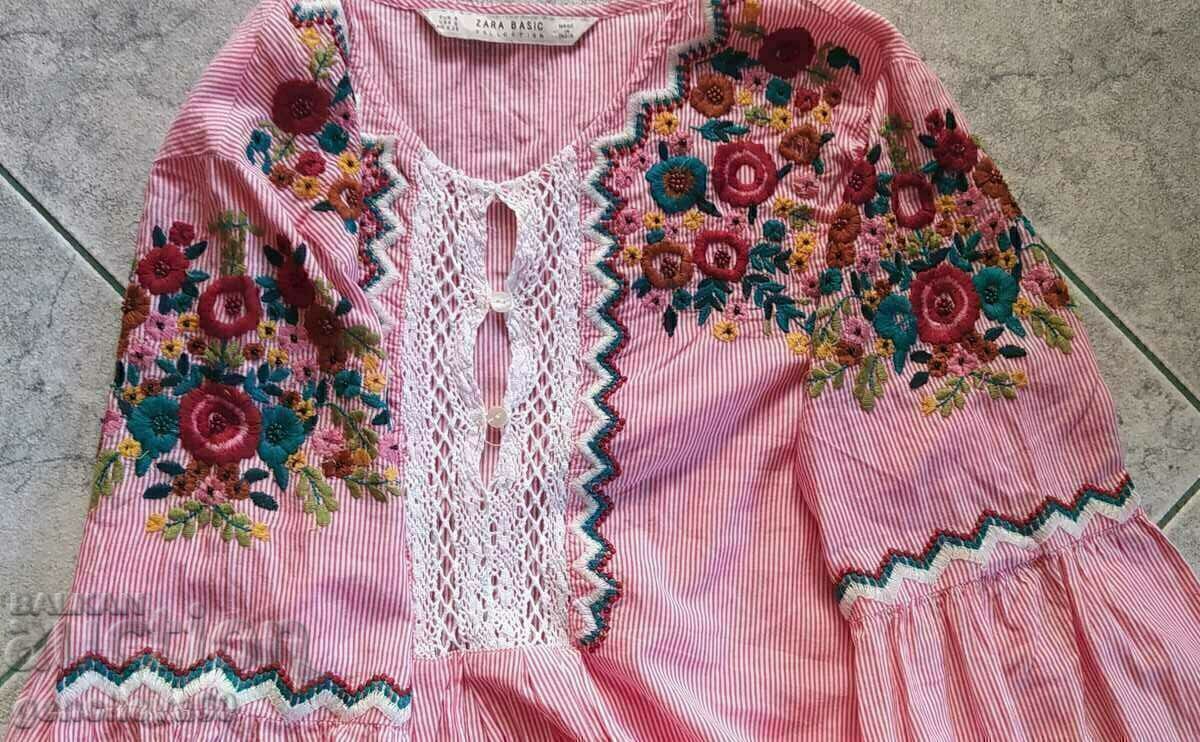 Auction  Embroidered and Beaded Shirt ZARA BASIC/Folk Costume