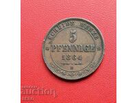Germania-Saxonia-5 Pfennig 1864 In-Dresda