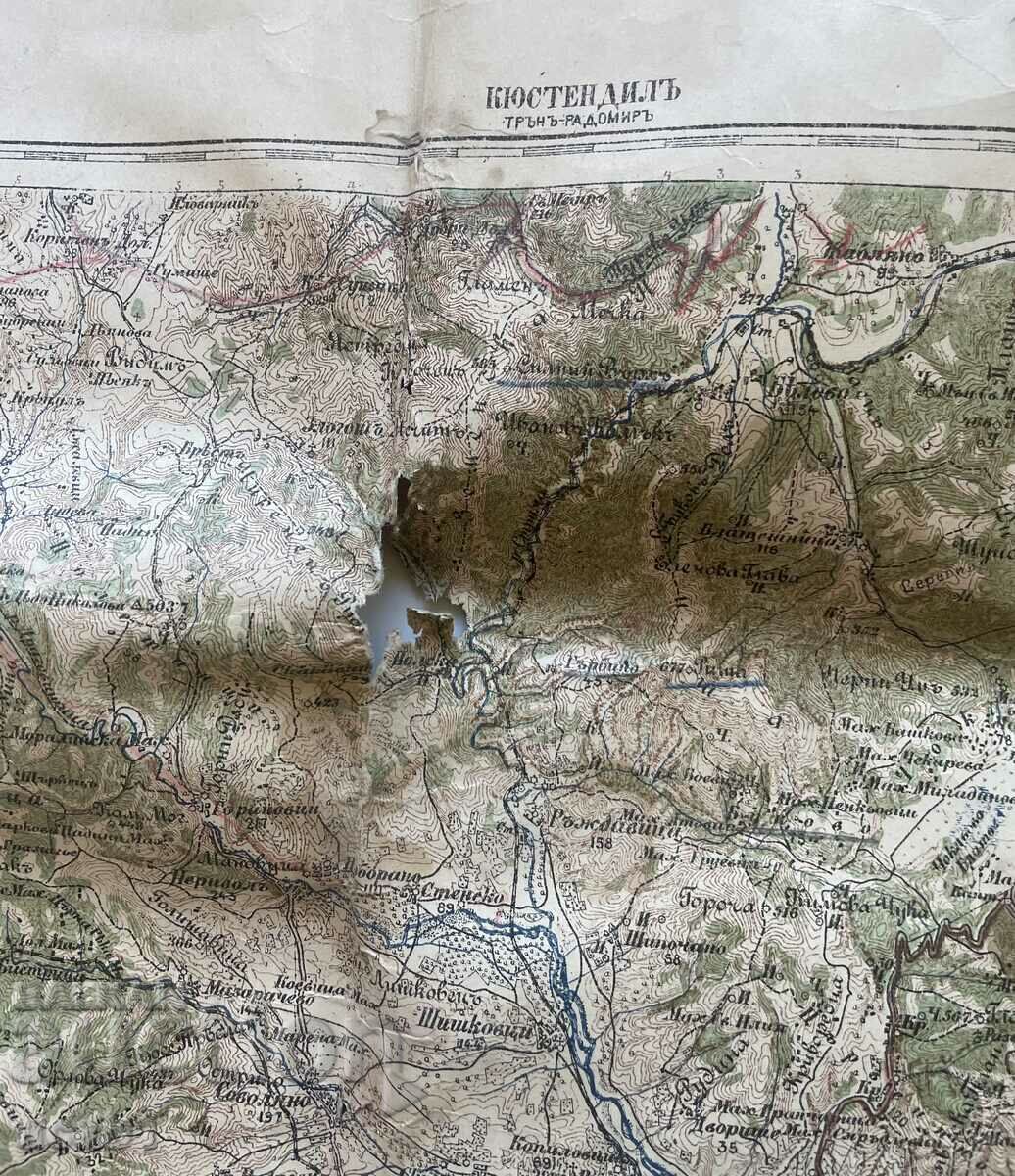 Old map Kyustendil Ikhtiman Samokov 1924 - 5