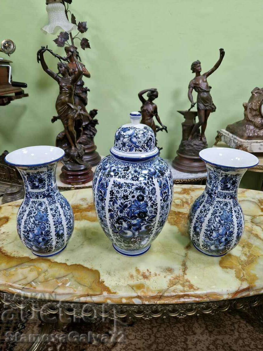 Unique antique set of Delft porcelain vases with price 298.00 BGN | € 152.36 Unique antique set of Delft porcelain vases with price 298.00 BGN | € 152.36