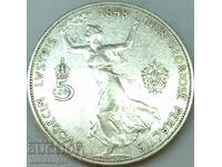 Austria 5 Coroane Coroane 1908 Franz Joseph I Argint - Rare