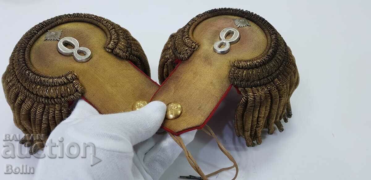 Rare Epaulettes, Major of the 8th Artillery Regiment - Ferdinand I - 7 Rare Epaulettes, Major of the 8th Artillery Regiment - Ferdinand I - 7