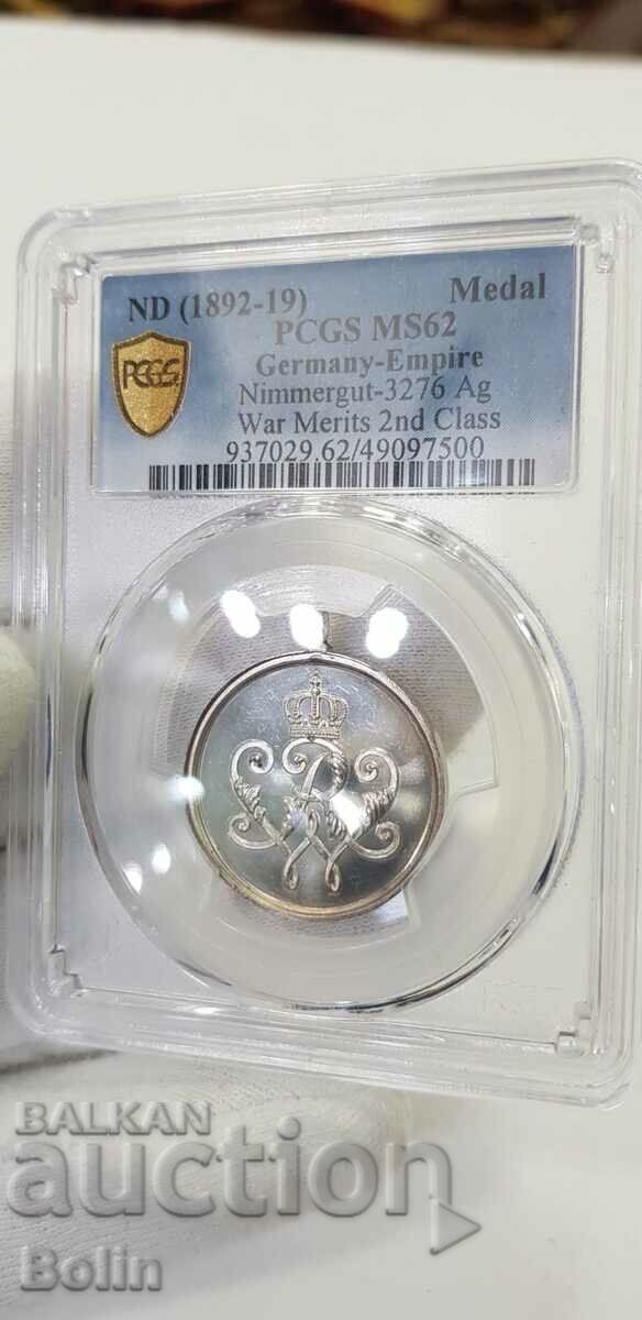 MS 62 - German Silver Medal of Merit - 1892 - 1919 with price 390.00 BGN | € 199.40 MS 62 - German Silver Medal of Merit - 1892 - 1919 with price 390.00 BGN | € 199.40