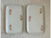 Set of 2 plates for appetizers, old Bulgarian Isis porcelain