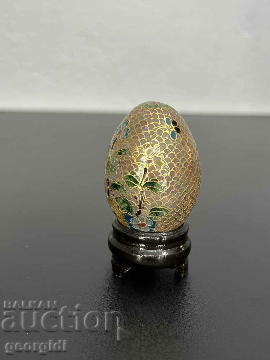 Chinese enamel / cloisonné glass egg. #5294