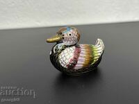 Chinese figure of a duck enamelled bronze - cloisonné. #5297