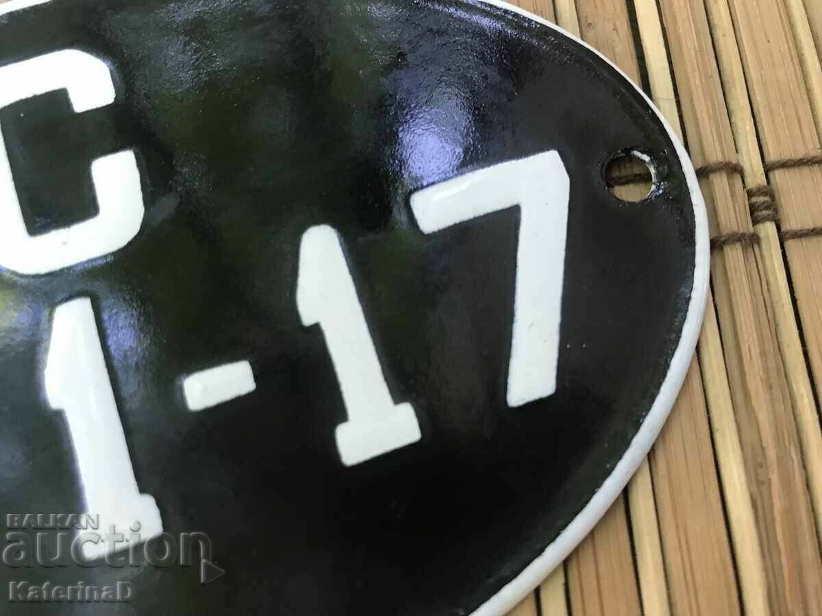 Παράδοση Παλιά πινακίδα μοτοσικλέτας εμαγιέ Παράδοση Παλιά πινακίδα μοτοσικλέτας εμαγιέ