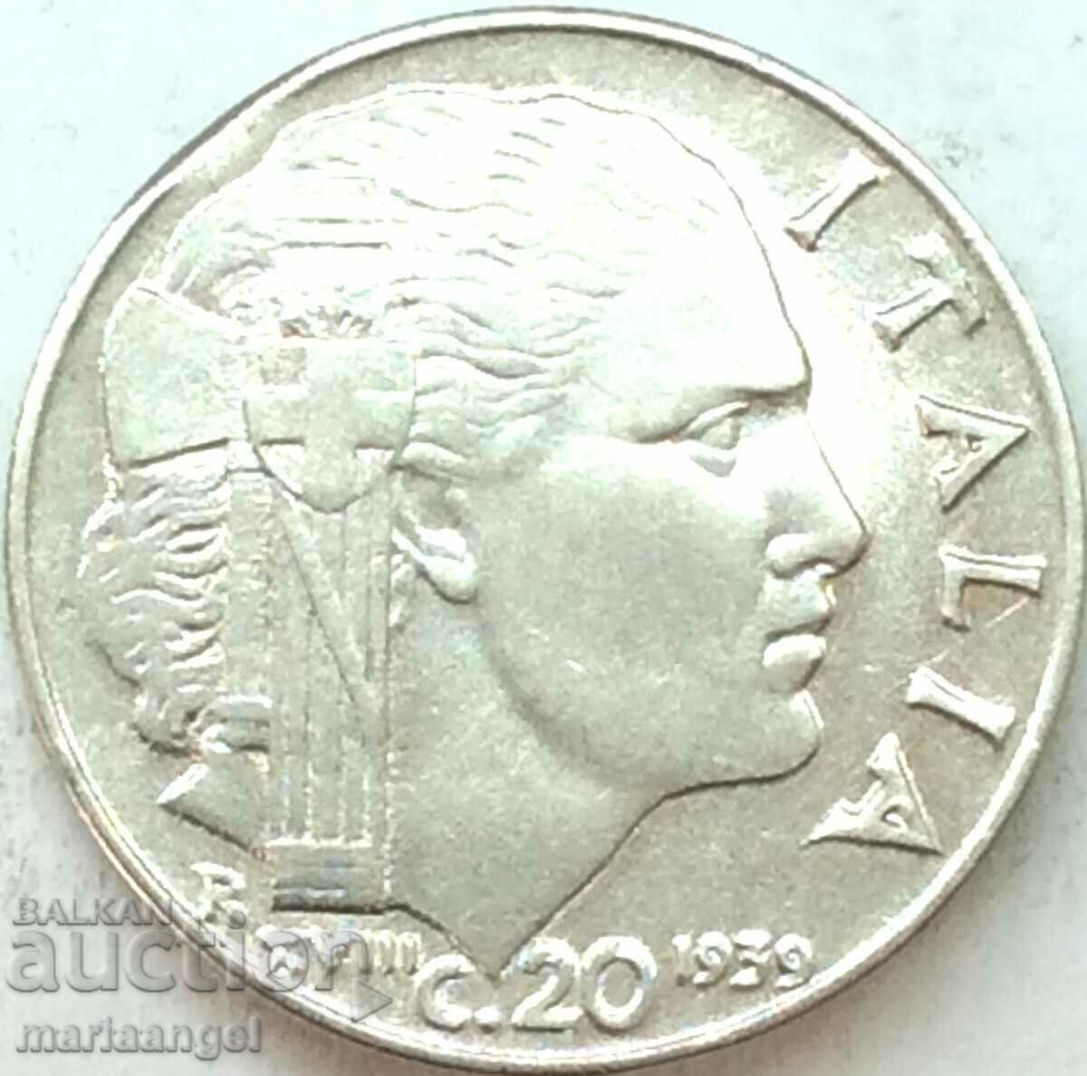 20 чентесими 1939 Италия Виктор Емануил III магнитна