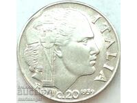20 centesimi 1939 Italia Victor Emmanuel III magnetic