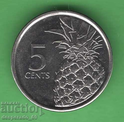 (¯`'•.¸ 5 cenți 2015 INSULELE BAHAME UNC- ¸.•'´¯)
