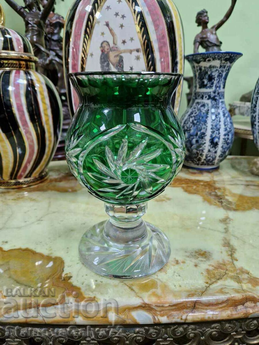 Superb Antique Bohemia Crystal Vase Cup