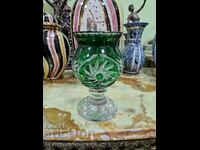 Superbă ceașcă antică de vază de cristal de Boemia