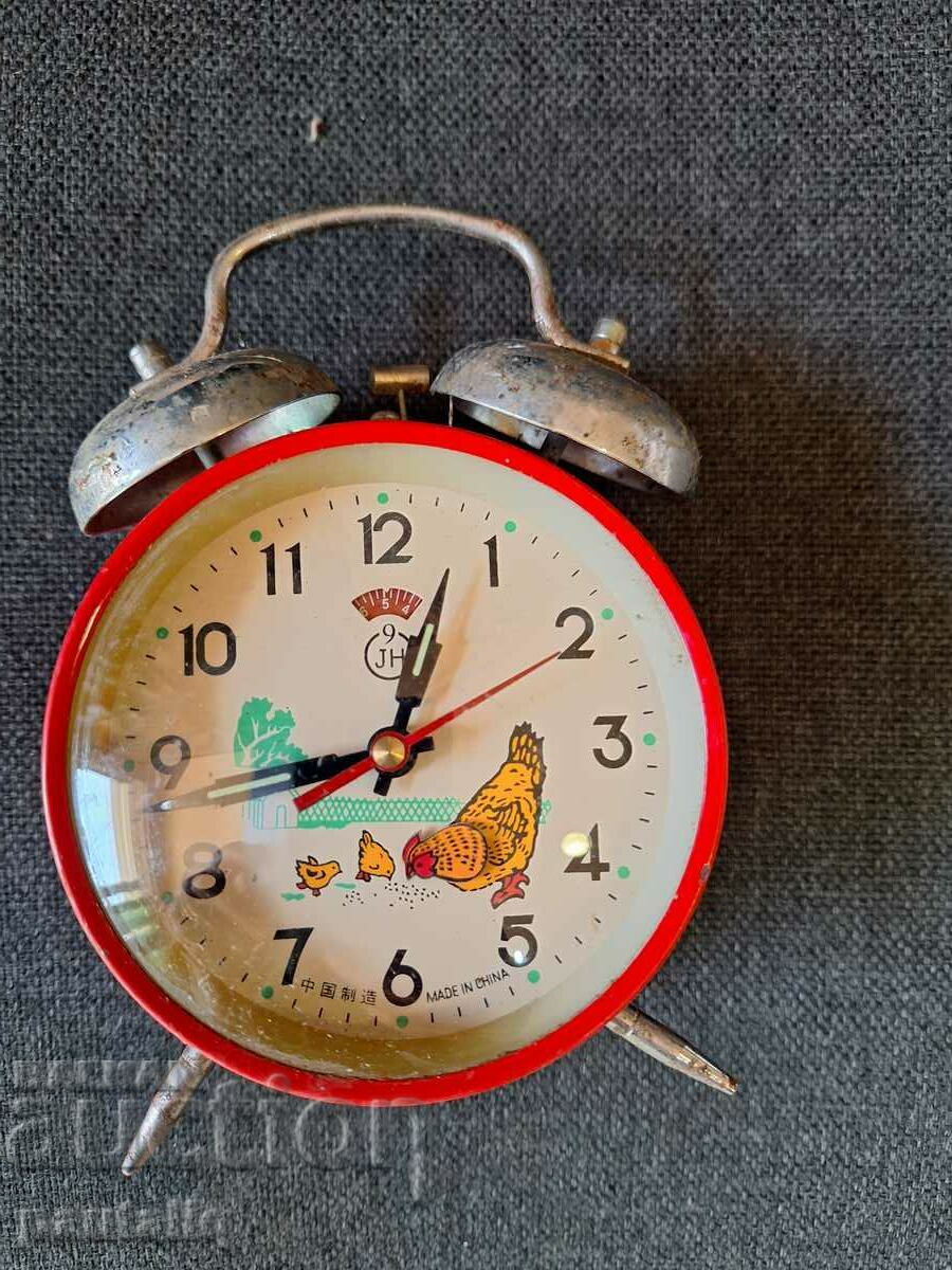 COLLECTIBLE ALARM CLOCK CHINESE WITH HEN - 6 COLLECTIBLE ALARM CLOCK CHINESE WITH HEN - 6