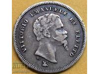 Italia 50 centsimi 1860 Florența Patină de argint