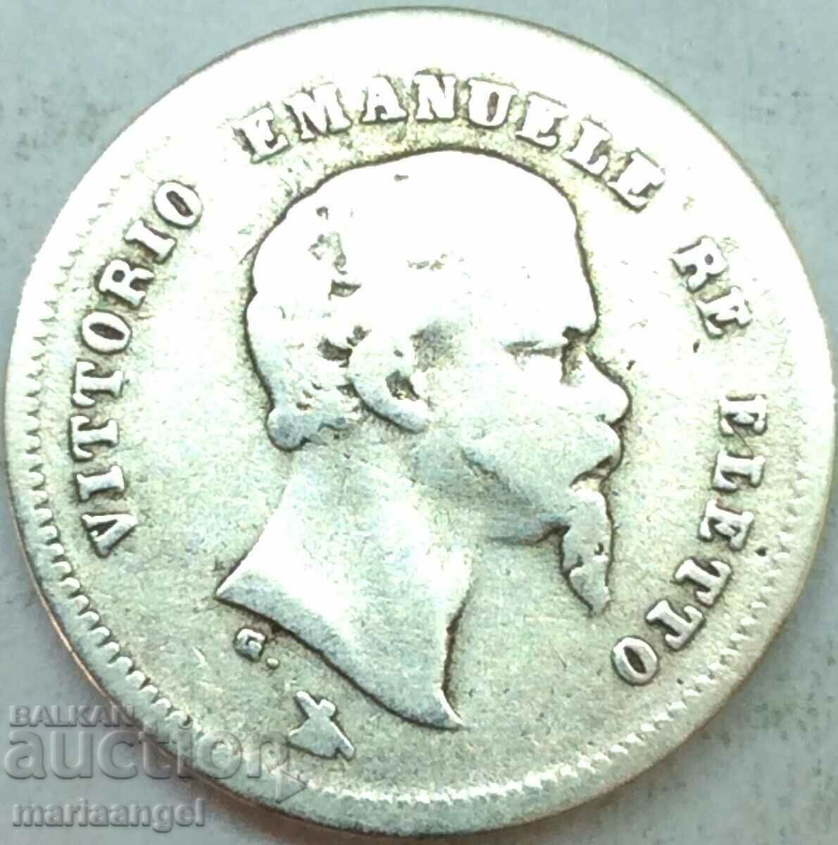 Италия 50 чентесими 1860 Флоренция сребро