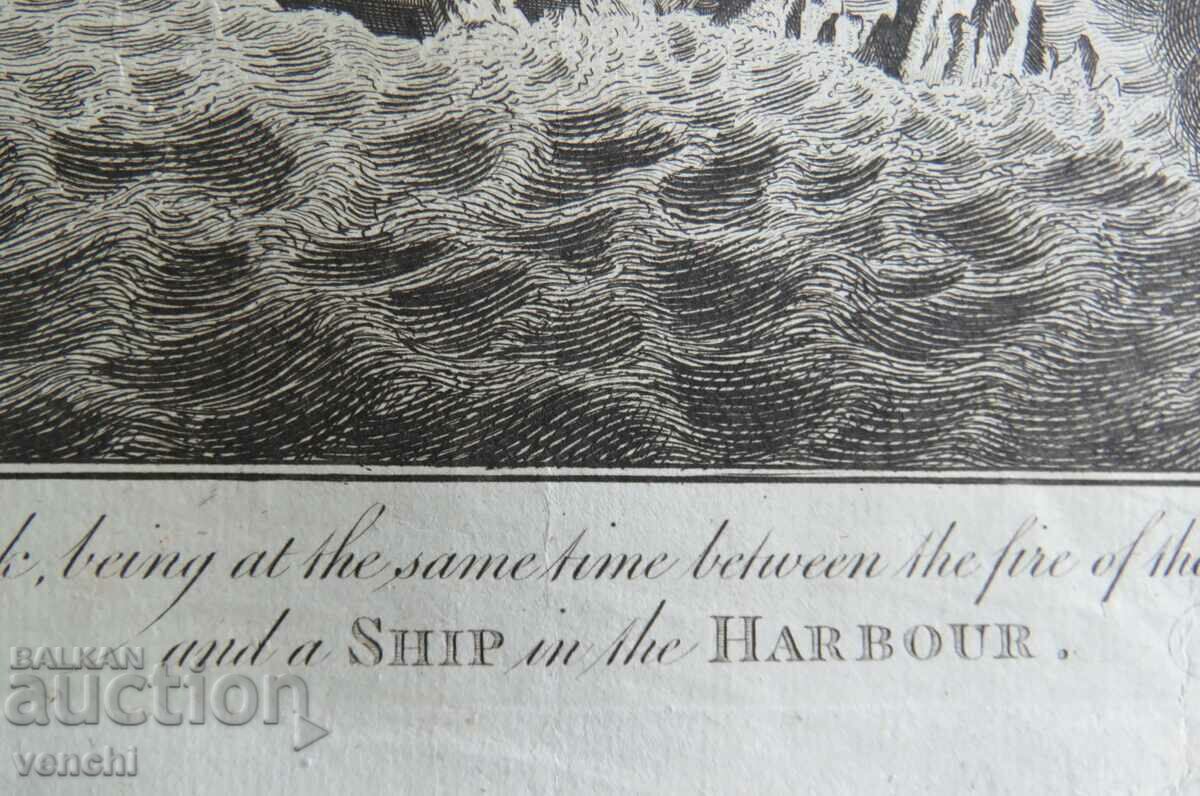 Delivery of 1778 - ENGRAVING - PIRATE, SPANISH FORTRESS - ORIGINAL