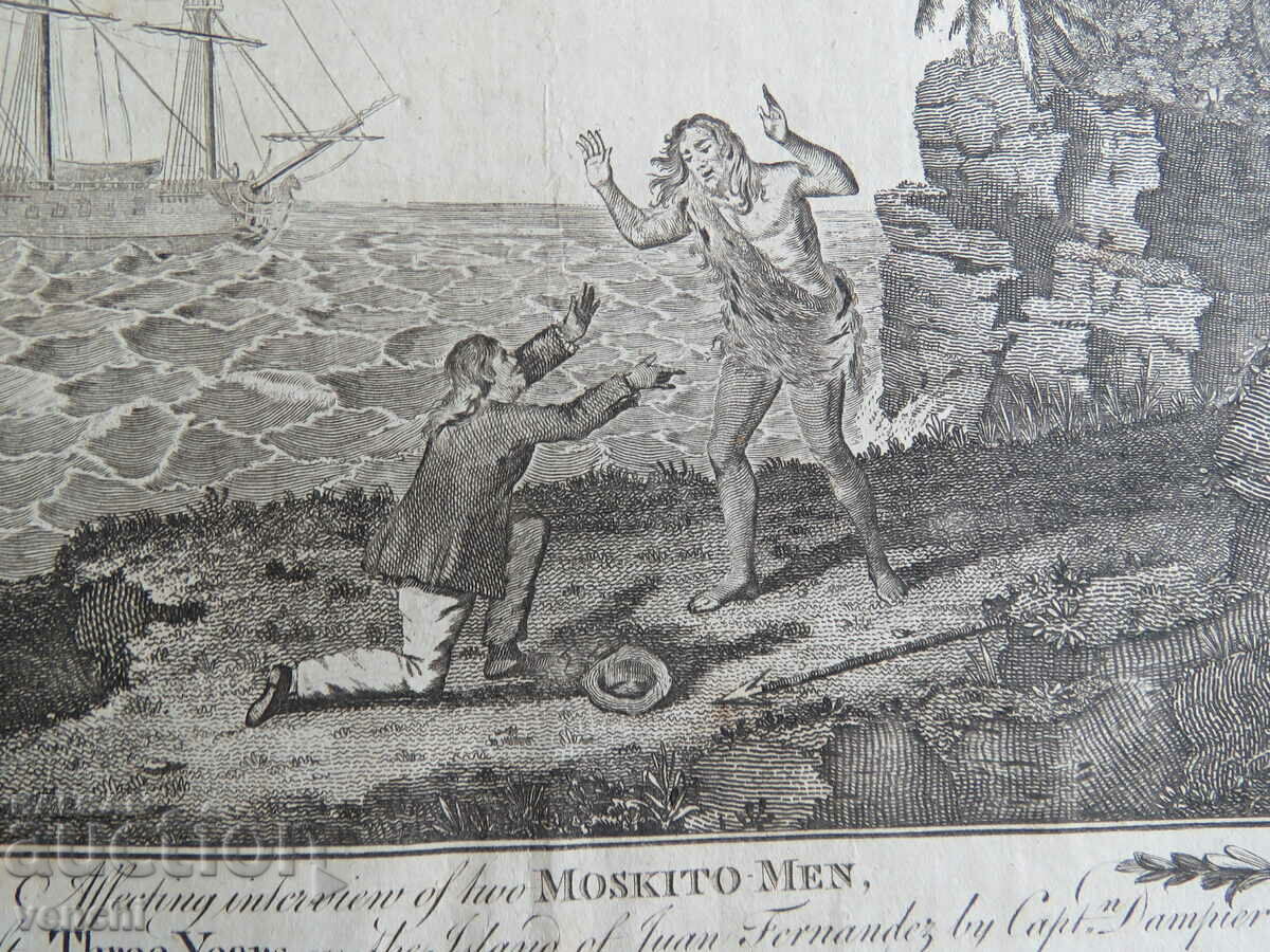 Delivery of 1785 - ENGRAVING - MOSKITO MEN - ORIGINAL Delivery of 1785 - ENGRAVING - MOSKITO MEN - ORIGINAL
