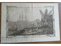 1785 - ГРАВЮРА - MOSKITO MEN - ОРИГИНАЛ .